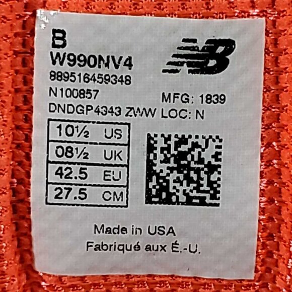 New Balance 990v4 Womens Size 10.5 B Blue Orange Walking Shoes USA Made W990NV4 - Picture 12 of 12